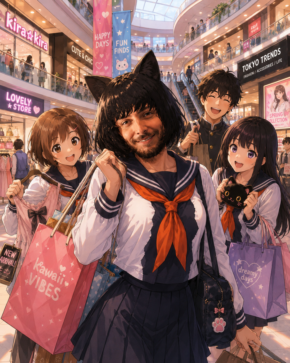 En plein shopping